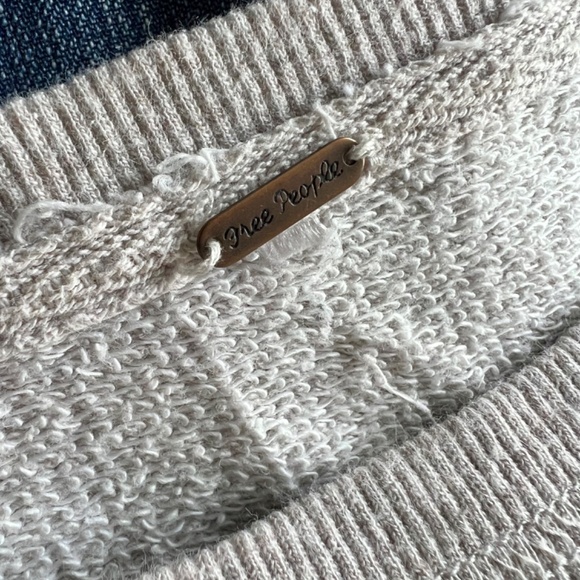 Free People Cotton Vintage Affair Oversized Pullover Long Sleeve Top M - Picture 11 of 11